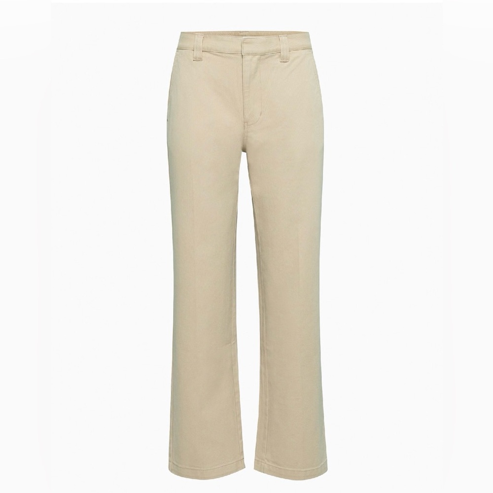 Aritzia TNA Carleton Pant Beige/Khaki/Tan Mid-Rise Workwear Twill Pants Size 2